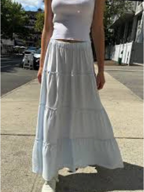 Brandy Melville Dresses & Skirts - Brandy Melville Light Blue Tiered Maxi Skirt
